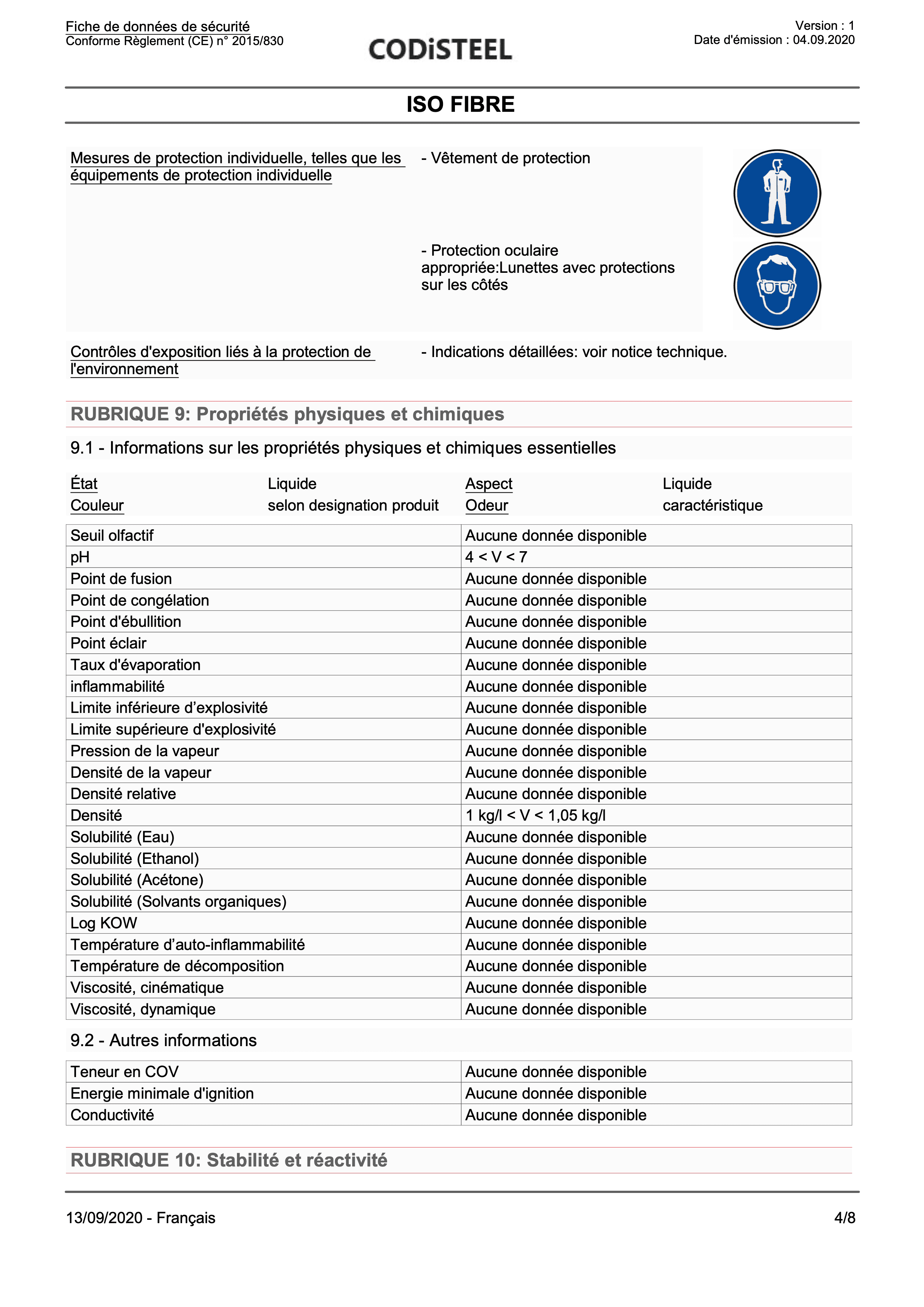 Fiche de sécurité